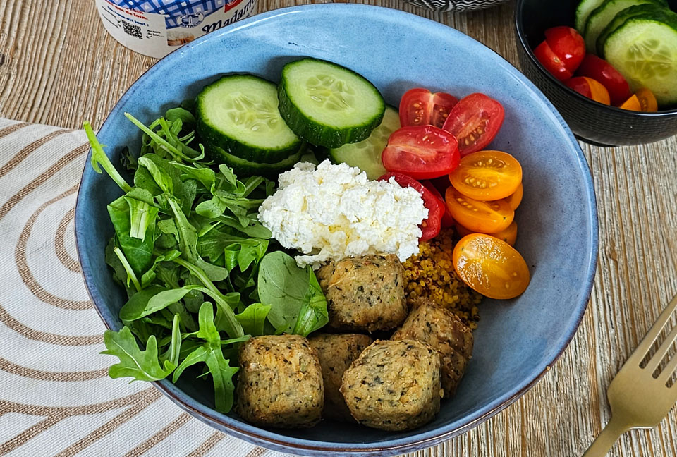 recette bowl végétarien fromage fouetté madame loik paysan breton