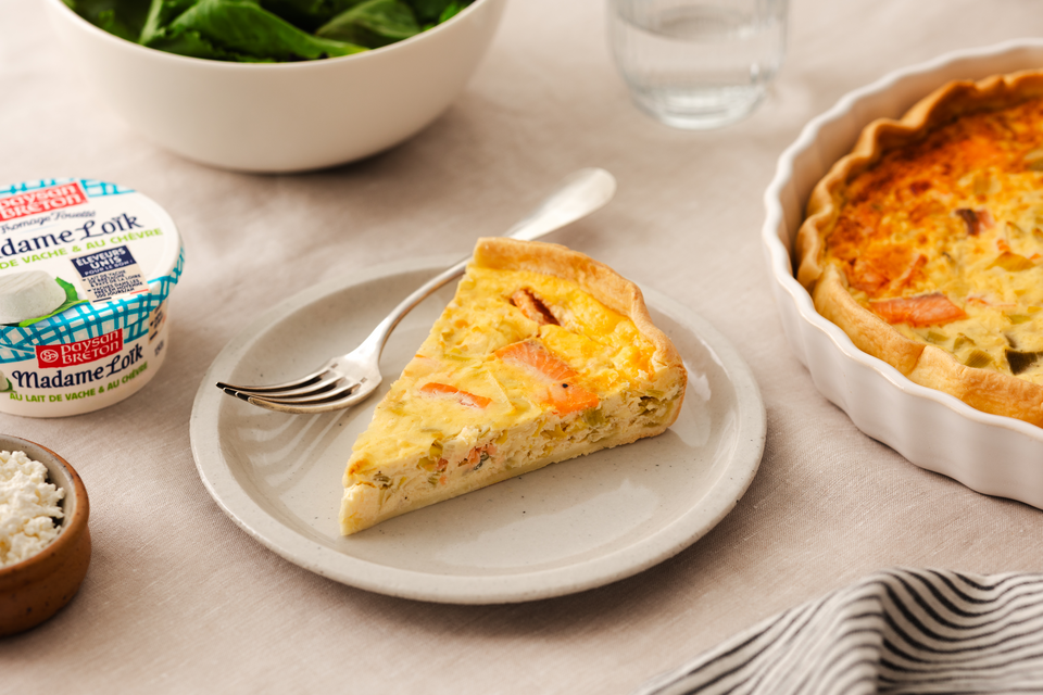 Recette quiche fromage fouetté chèvre madame loik paysan breton