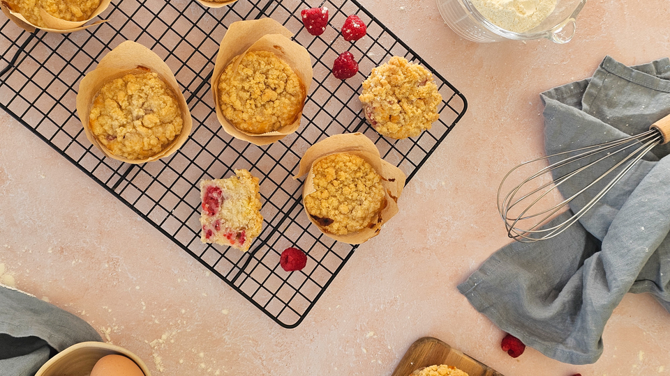 Recette muffins crumble framboise plaisir onctueux paysan breton