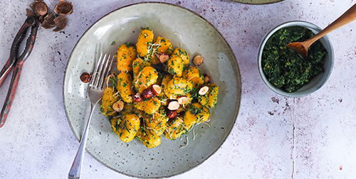 Recette gnocchi de carottes et pesto aux fanes