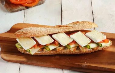 Brie, zucchini, and chicken sandwich