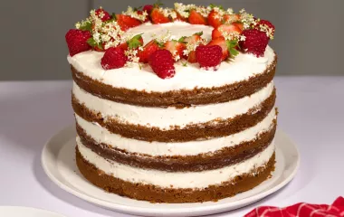 Strawberry Raspberry Layer Cake