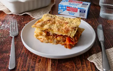 lasagne bolognaise beurre plaquette et emmental rapé paysan breton