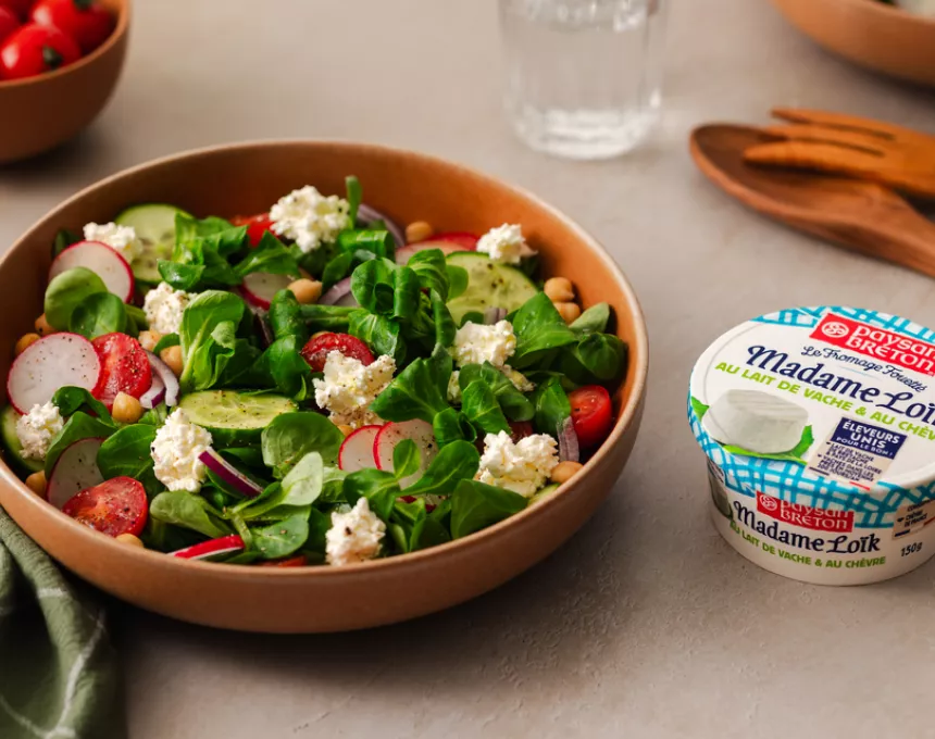 Recette salade composée fromage fouetté madame loik paysan breton