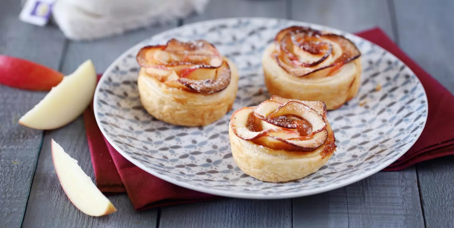 Tarte aux pommes bouquet de rose