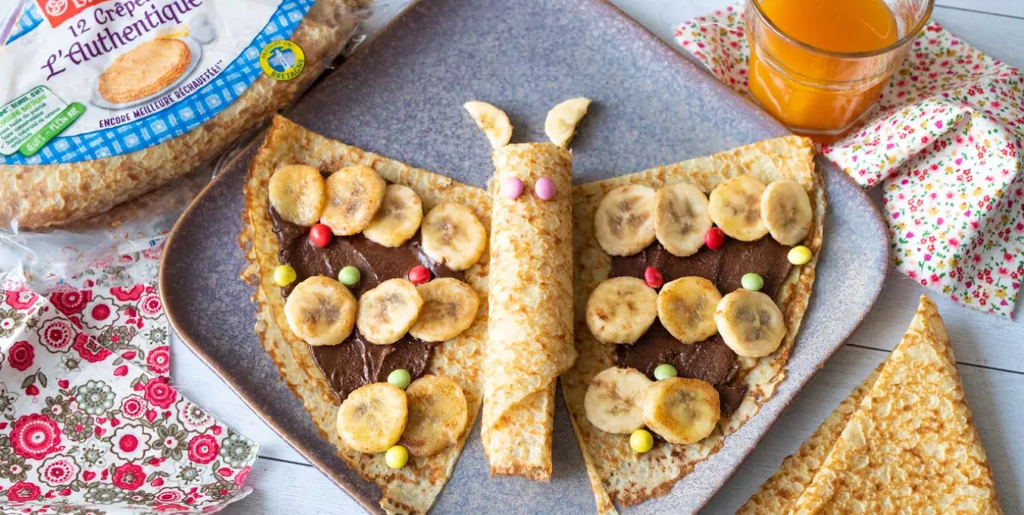 Crêpe papillon chocolat-banane