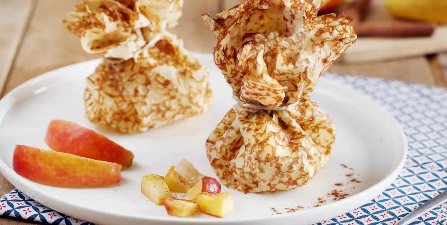 Recette Aumônières crêpes pommes poires Paysan Breton