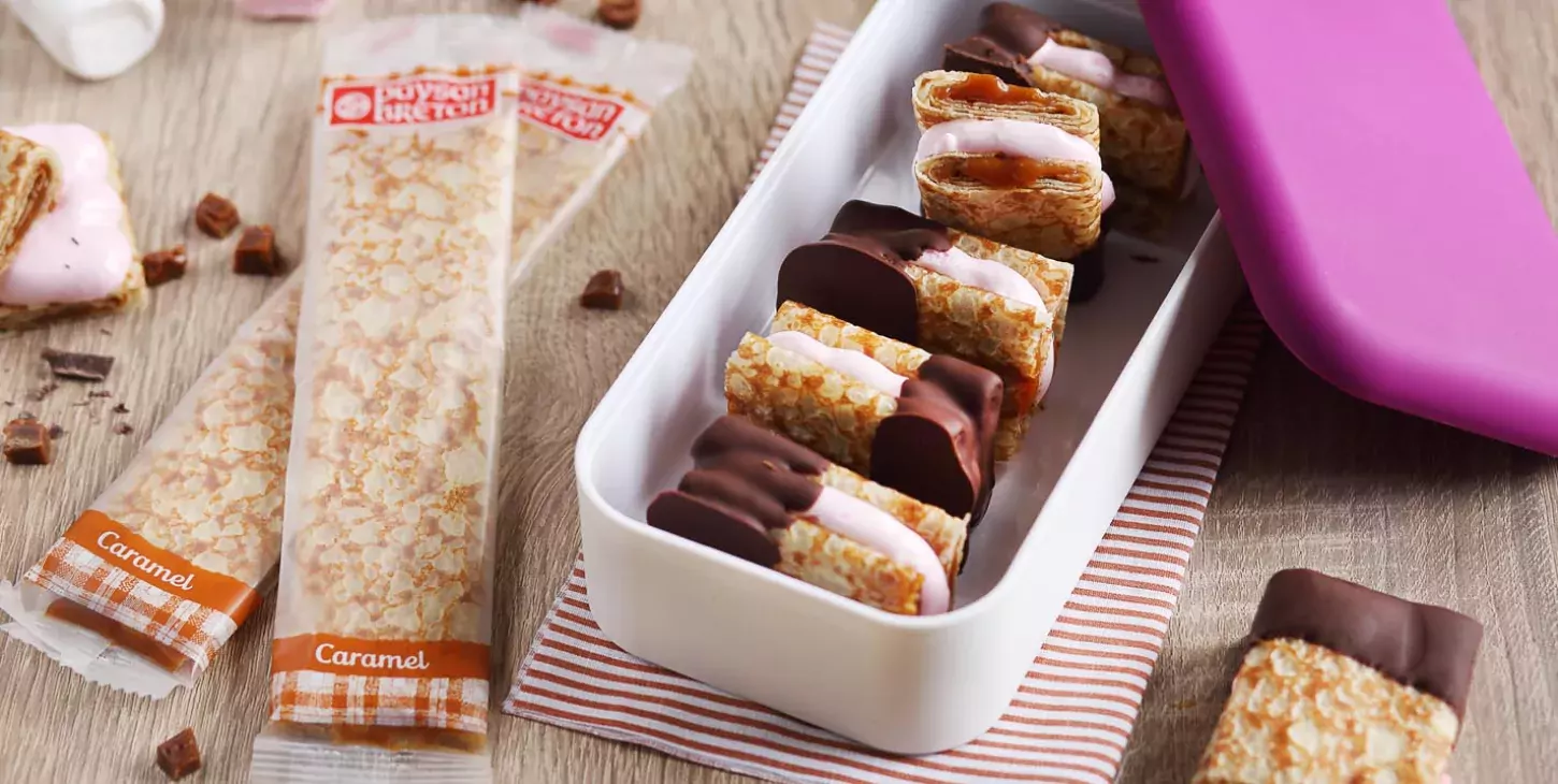 Sandwichs de chamallow chocolat et caramel