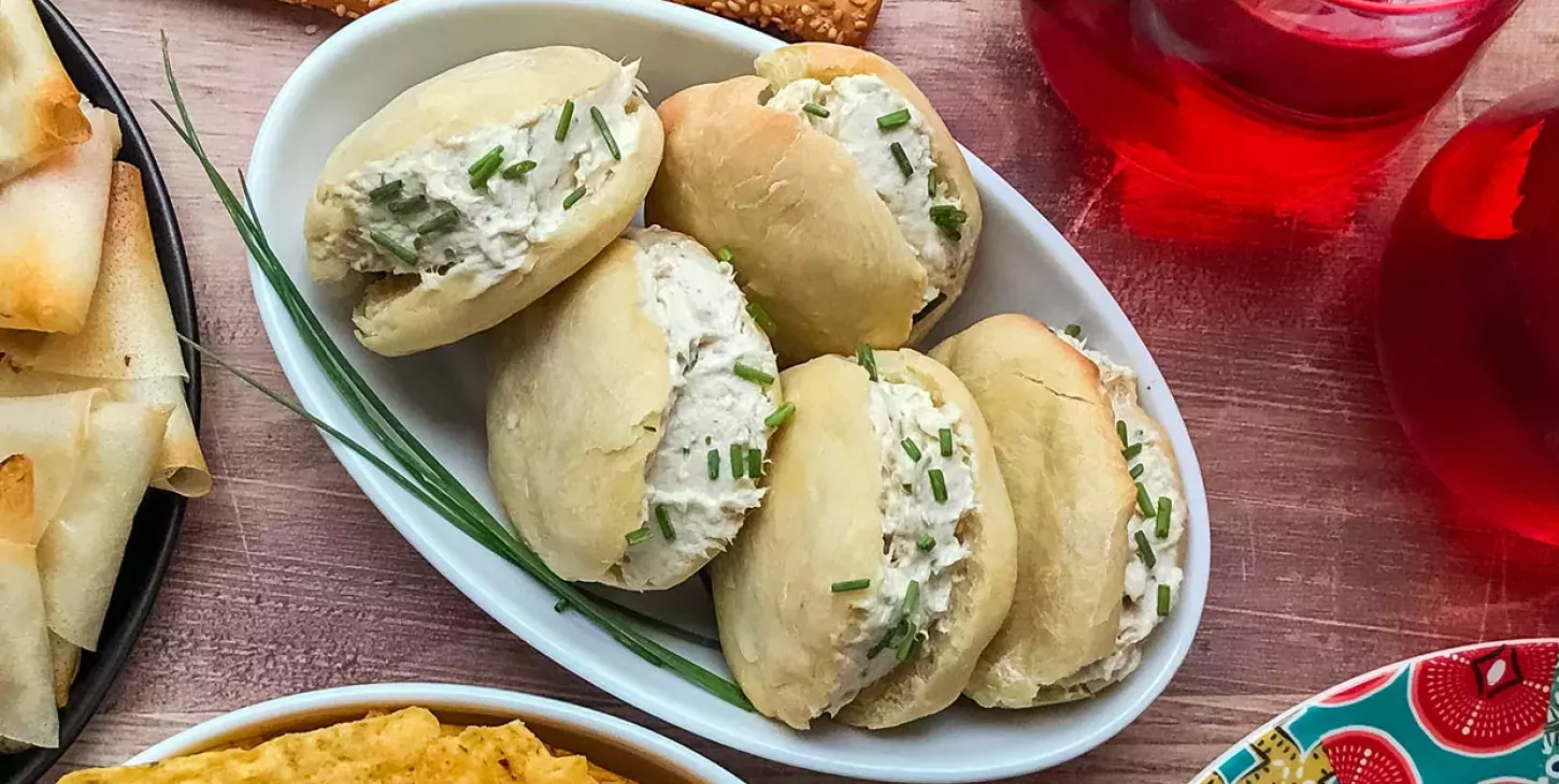Mini pita au fromage fouetté Madame Loïk et Saumon