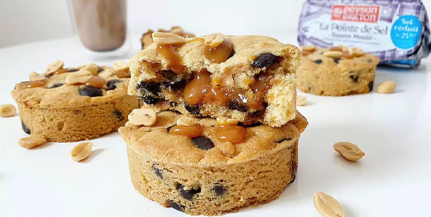 Cookies cacahuète cœur coulant caramel