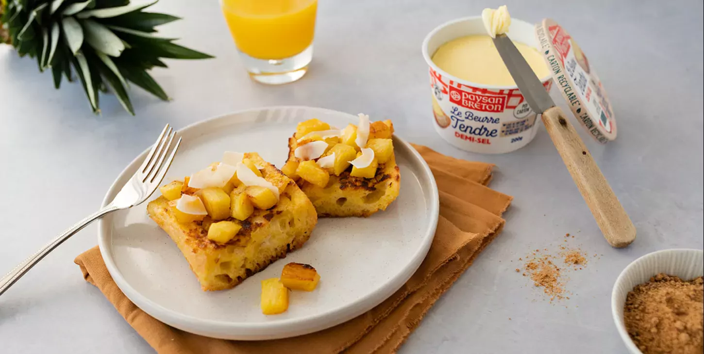 Pain perdu ananas et coco