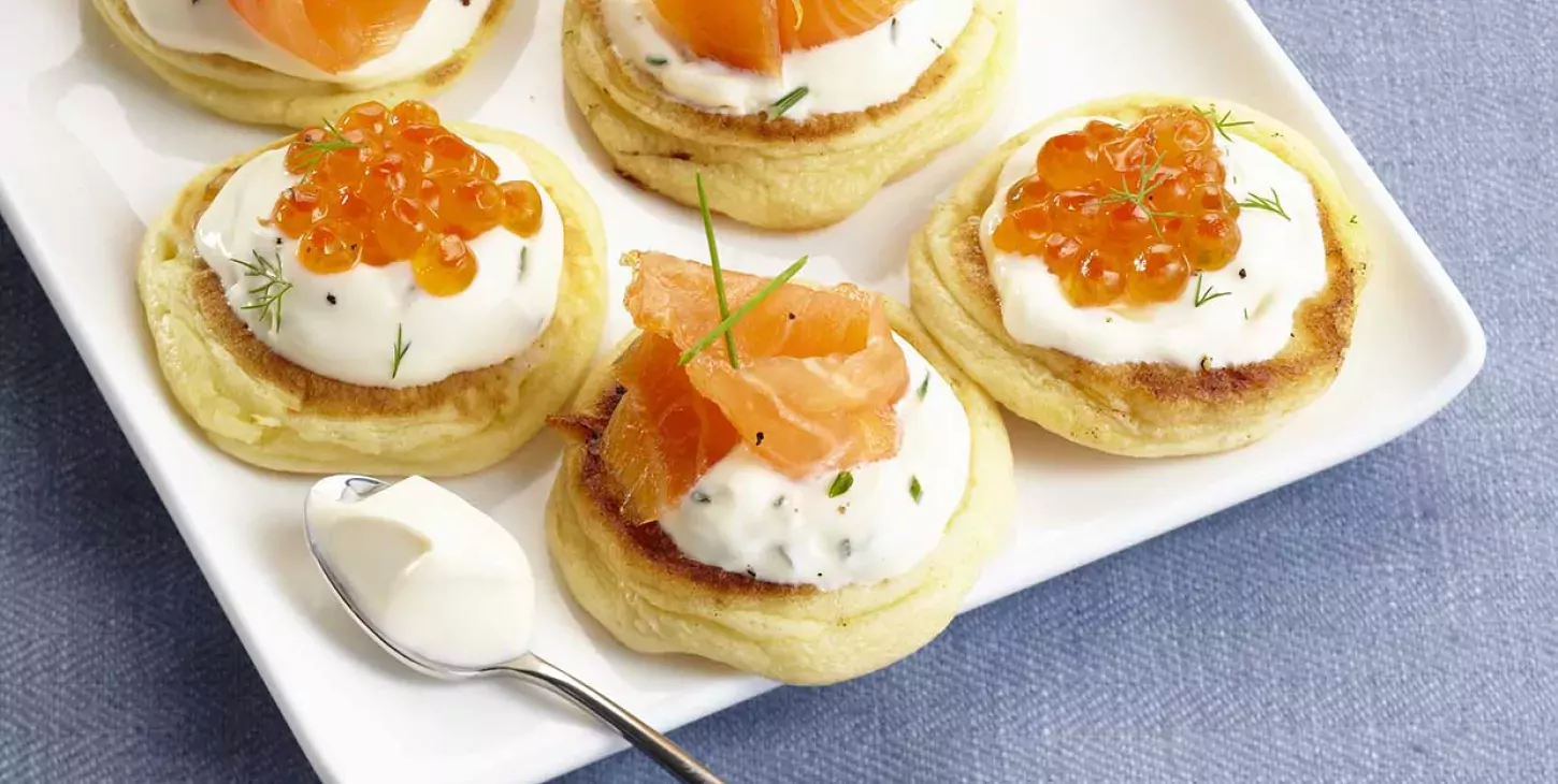 Recette Blinis maison, saumon et crème de chèvre