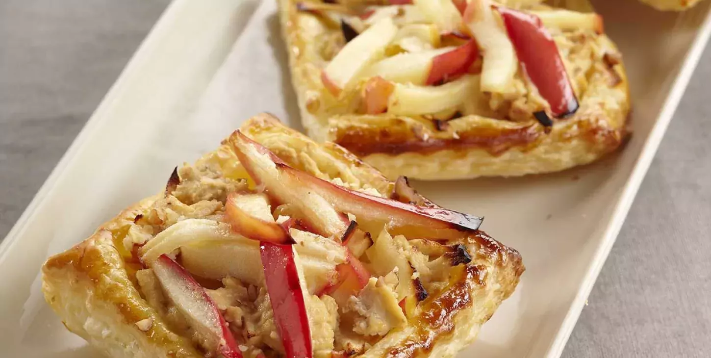 Apple and Walnut Fig Grape Whipped Cheese Tartlets