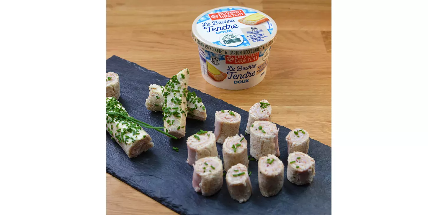 Mini-roulés jambon-beurre