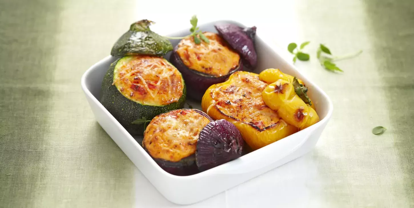 Légumes farcis au Fromage Fouetté et poivrons