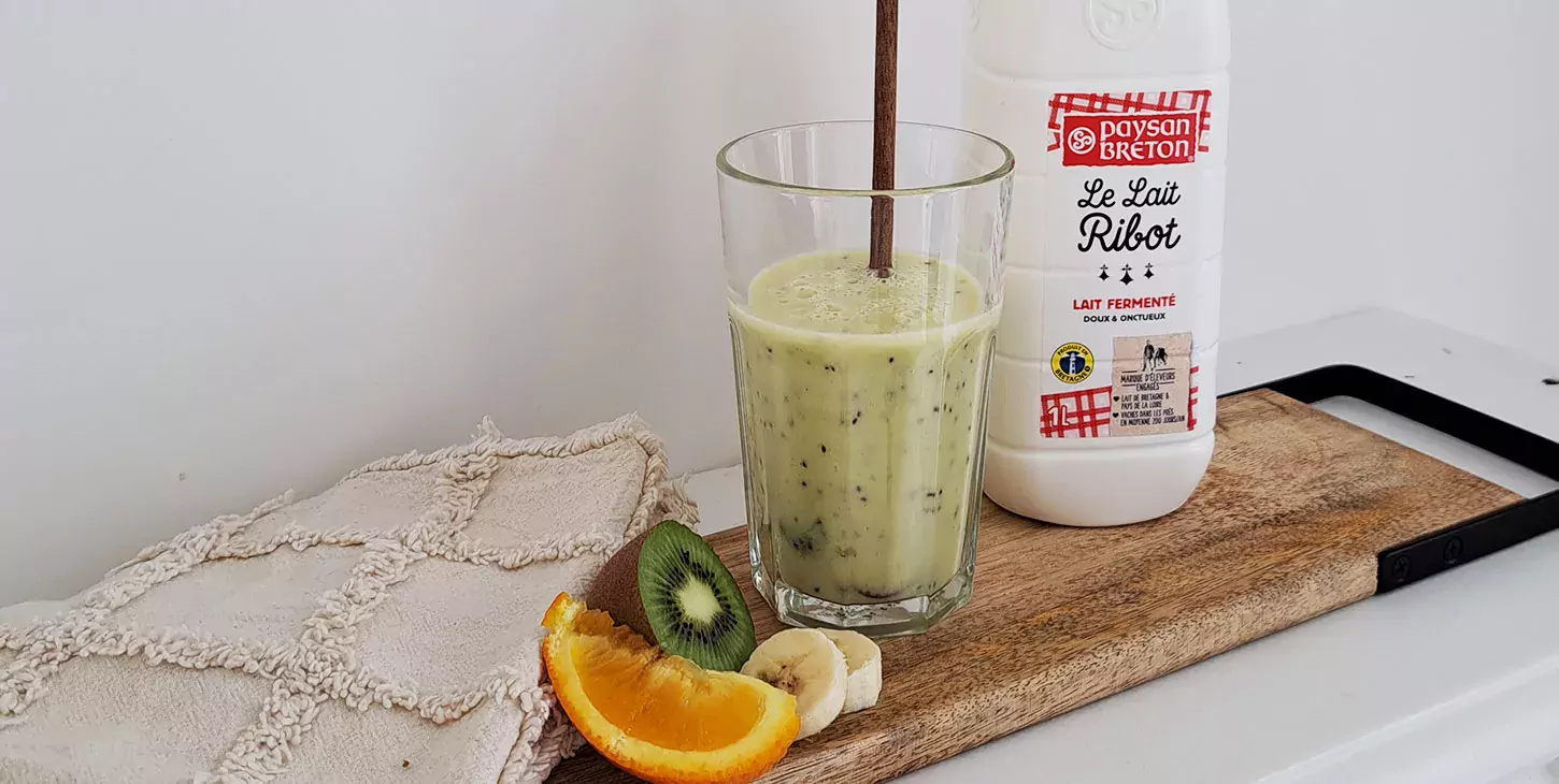 smoothie banane kiwi lait ribot paysan breton