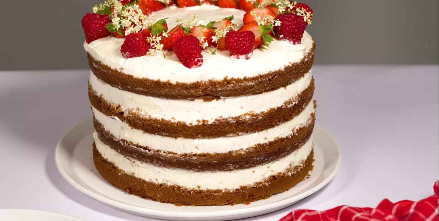 Strawberry Raspberry Layer Cake