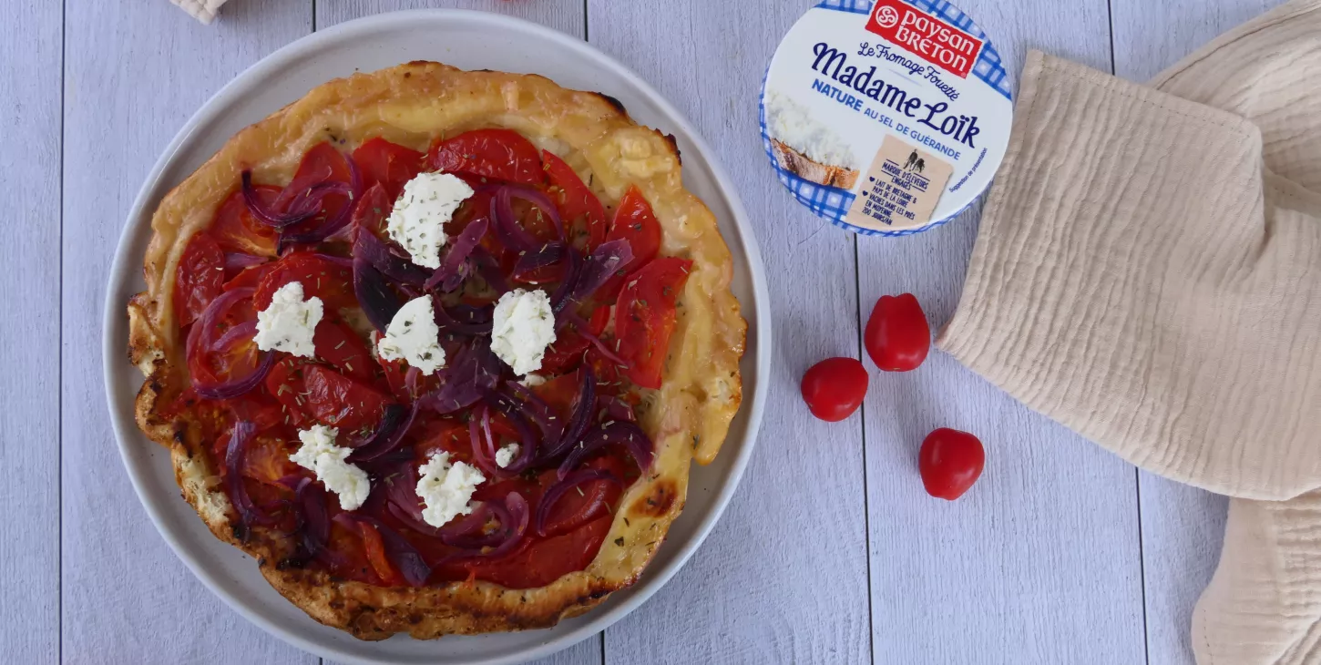 tarte tomate oignon fromage fouetté Paysan Breton 