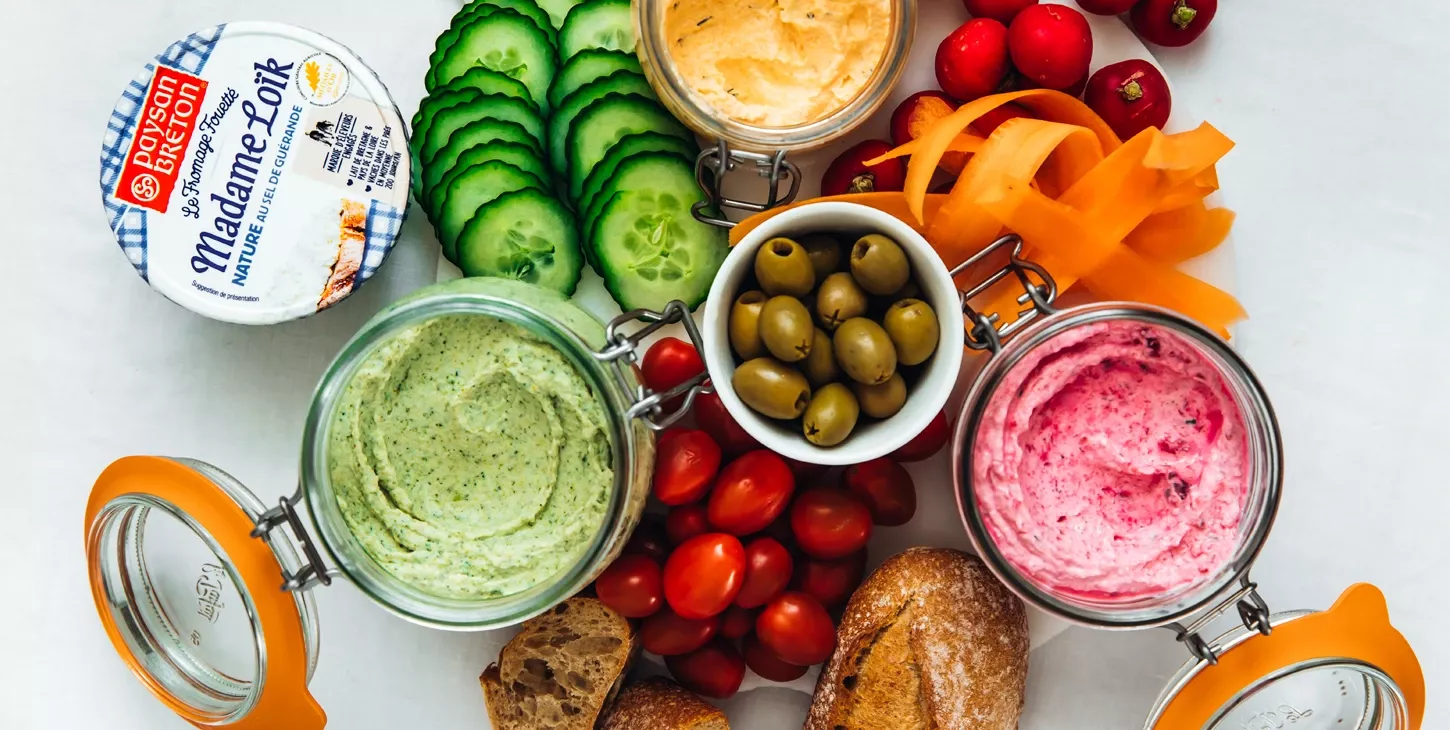 trio de tartinades aux légumes et au Madame Loïk Paysan Breton 