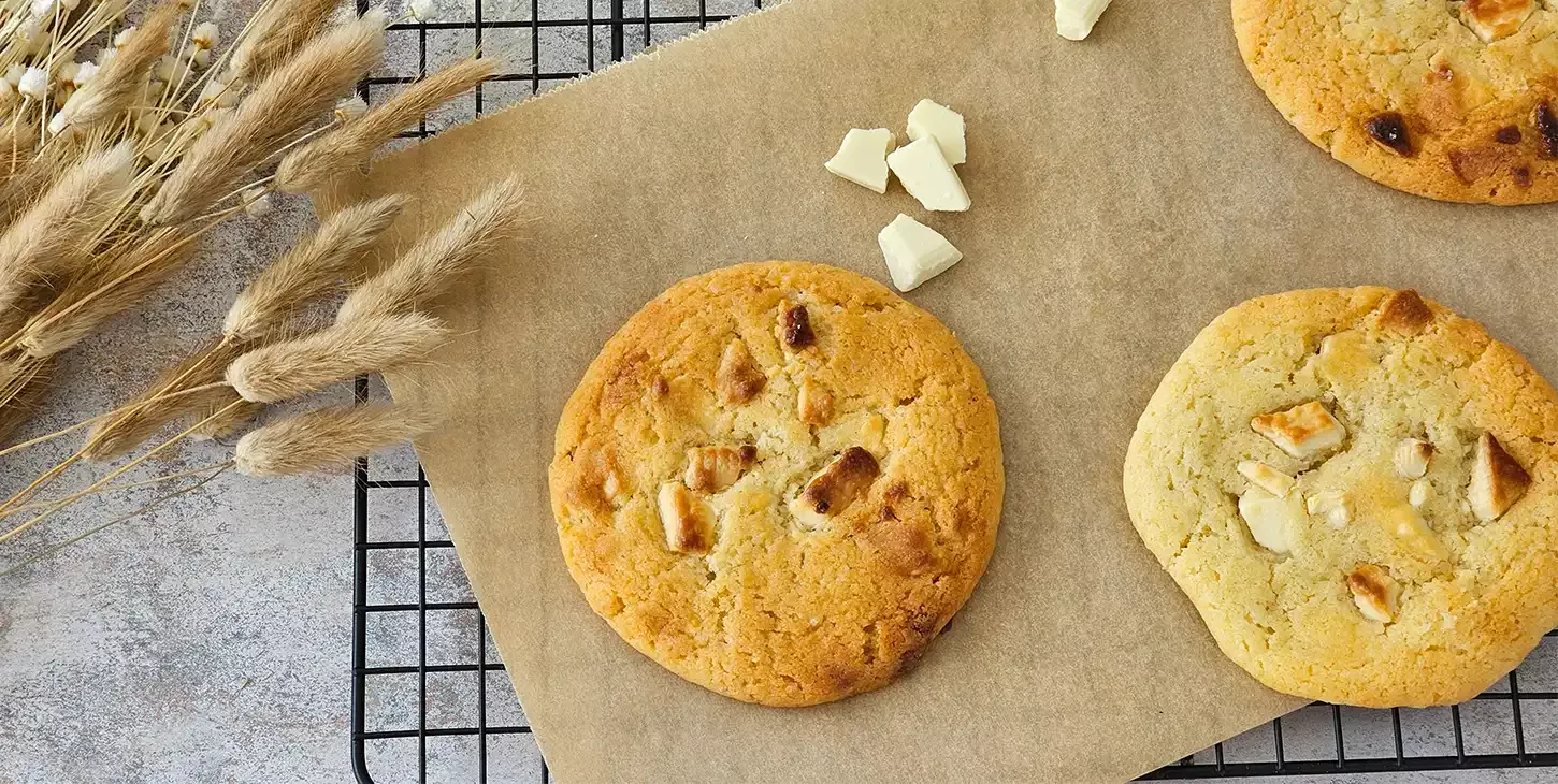 Cookies moelleux au chocolat blanc beuure moulé paysan breton