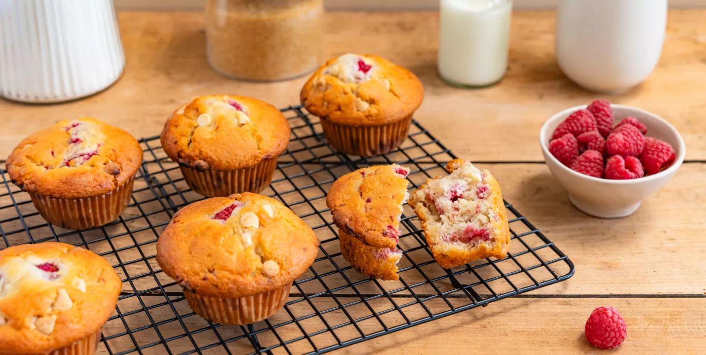 Muffins framboises et chocolat blanc plaisir onctueux paysan breton