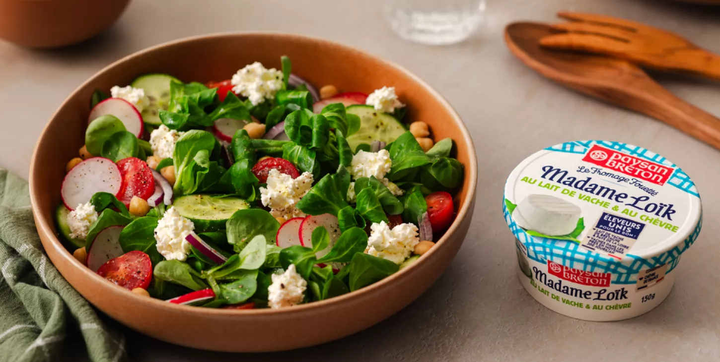 Recette salade composée fromage fouetté madame loik paysan breton